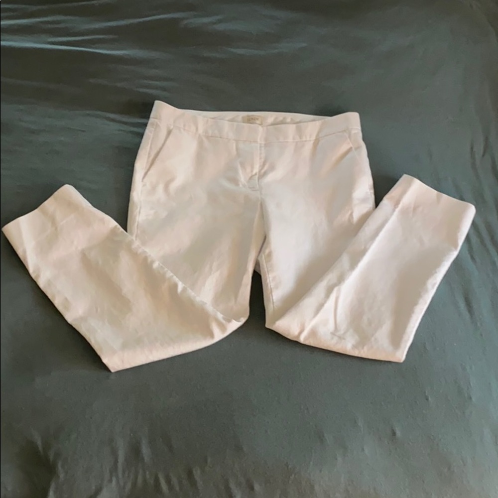 J Crew Factory White Cropped Pants